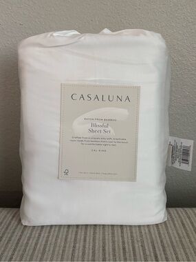 NWT California King 400 Thread Count Rayon from Bamboo Sheet Set White Casaluna